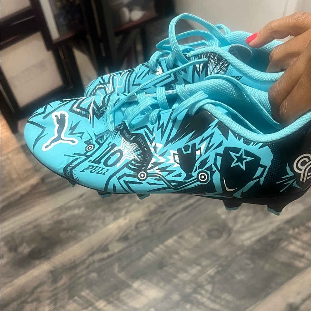 Puma Graphic Blue Soccer Cleats